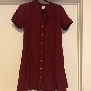 Old Navy button front shift dress with detail